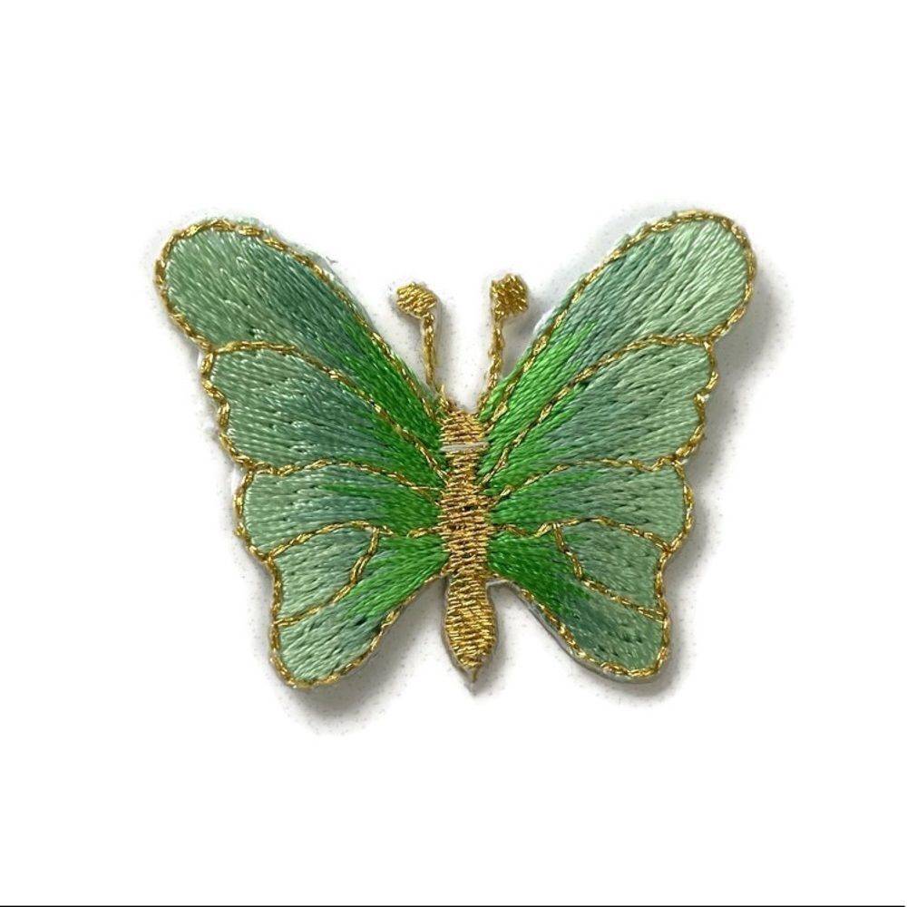 Small Green Butterfly Embroidered Patch